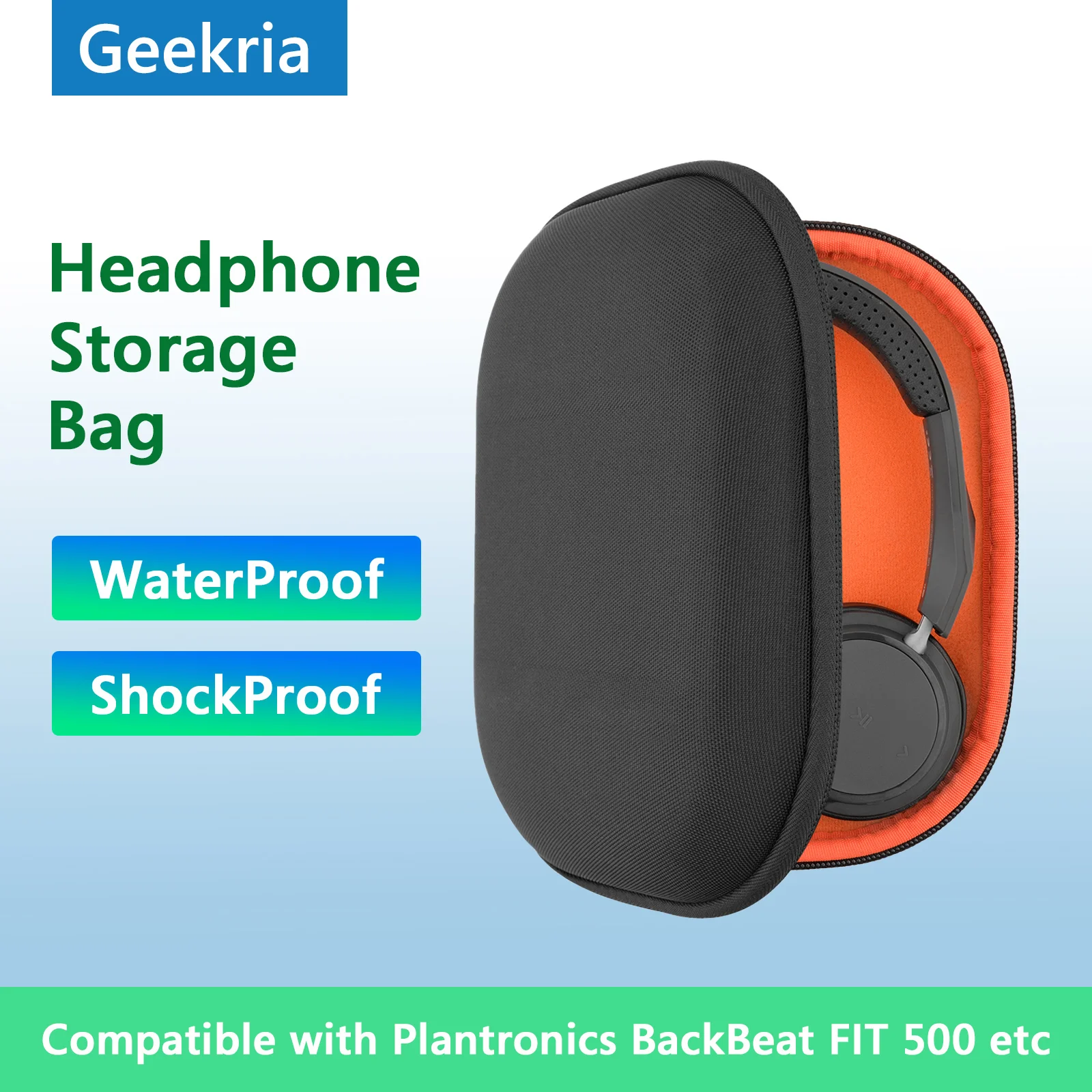 

Чехол для наушников Geekria чехол для Plantronics BackBeat FIT 500, портативный чехол для наушников Bluetooth гарнитуры для хранения аксессуаров