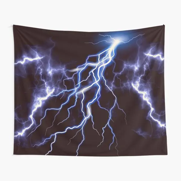 

Blue Thunder Colorful Lightning Graphic Tapestry Colored Living Printed Art Blanket Bedroom Yoga Bedspread Decor Room