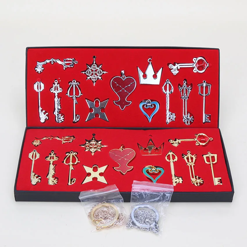 

13 шт./компл. ожерелье из аниме «Королевство сердца» для косплея брелок Сора набор металлических элементов коробка игрушка подарок