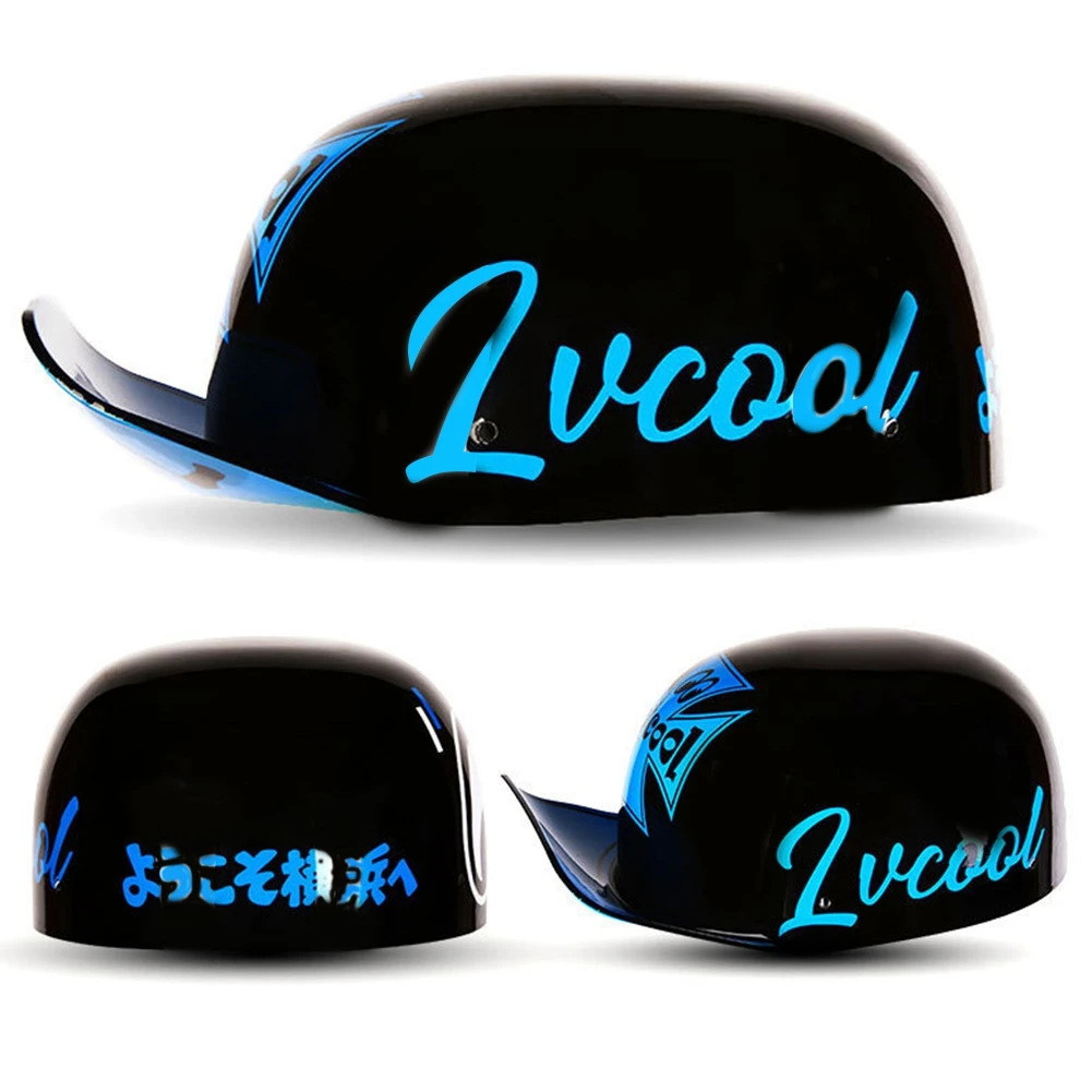 

LVCOOL 2023 Baseball Cap Helmet Motorcycle Helmets Summer Open Face Scooter for Cruiser Chopper Gangster Men Women B Type-L