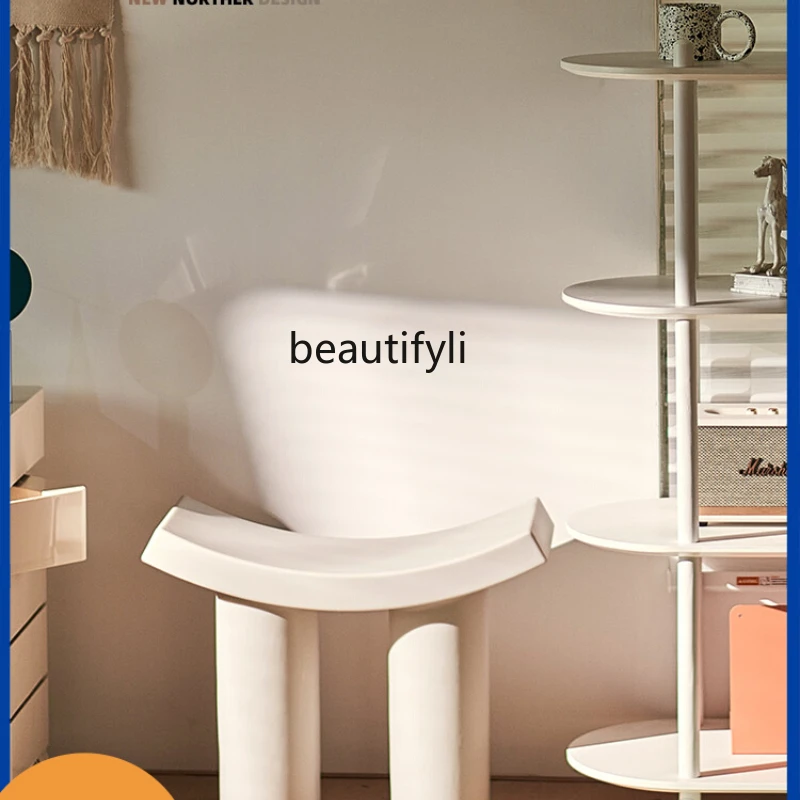 

CXH Long Curved Surface Shoe Changing Stool Home Doorway Simple Small Stool Low Stool Bench