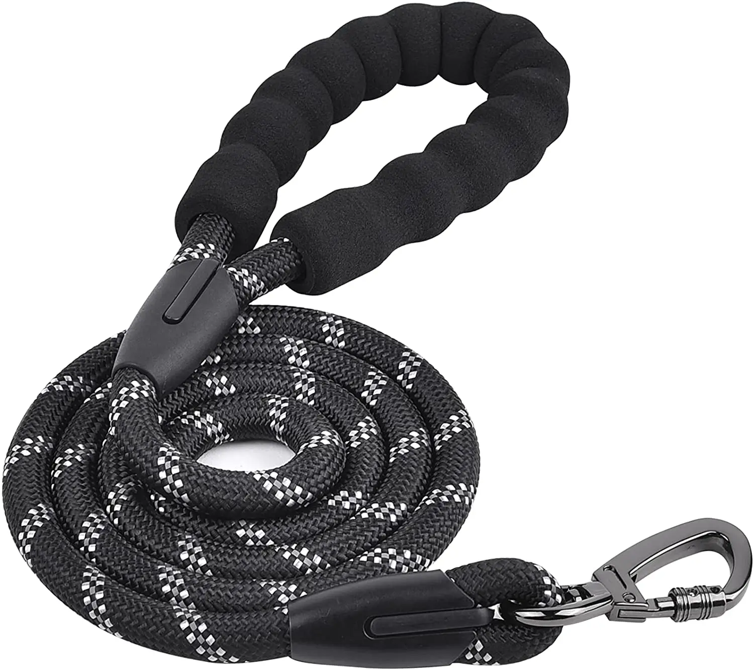 

Dog Leash, 5 FT Durable Nylon Dog Leash with Comfortable Padded Handle, Highly Reflective Threads for Small and Medium Dogs