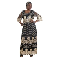hd african dresses for women bazin riche embroidery long dress plus size dashiki ankara blue robe designer clothes turban