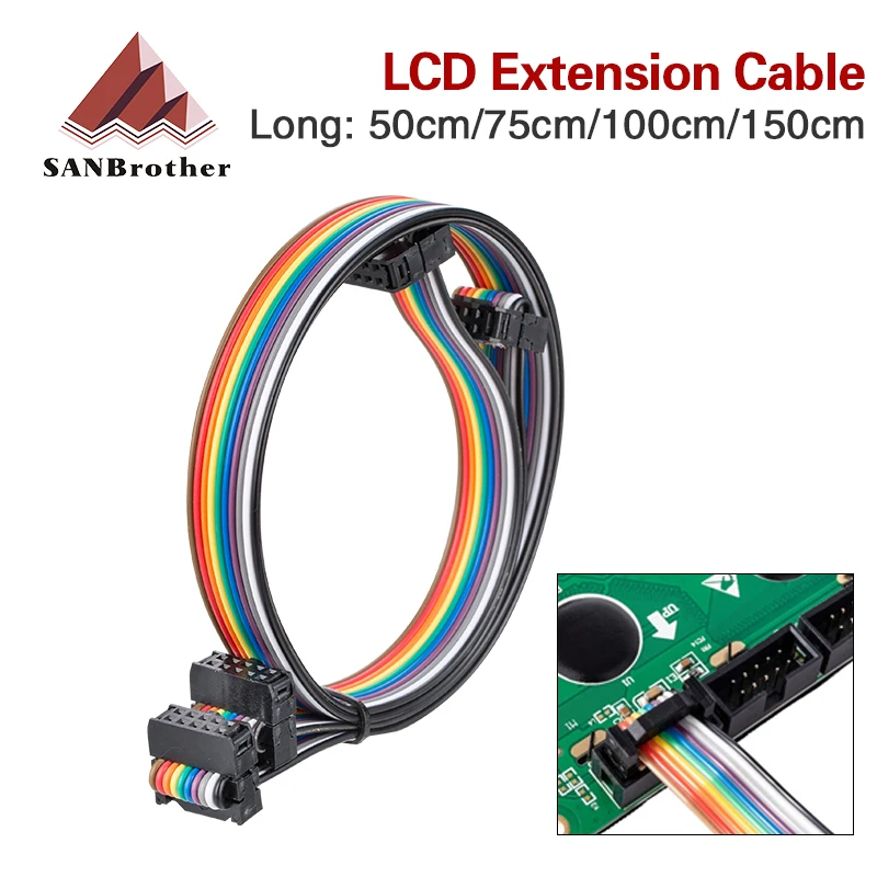 3d Pirnter Screen LCD Extension Cable 10 Pins，Flexible Flat Ribbon Jumper Display Cable for Ender-3/CR-10 Series