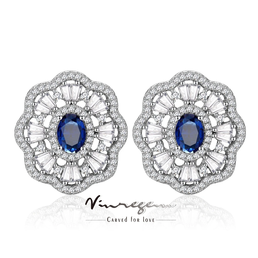 Женские серьги-гвоздики из серебра 925 пробы 5 х7 мм