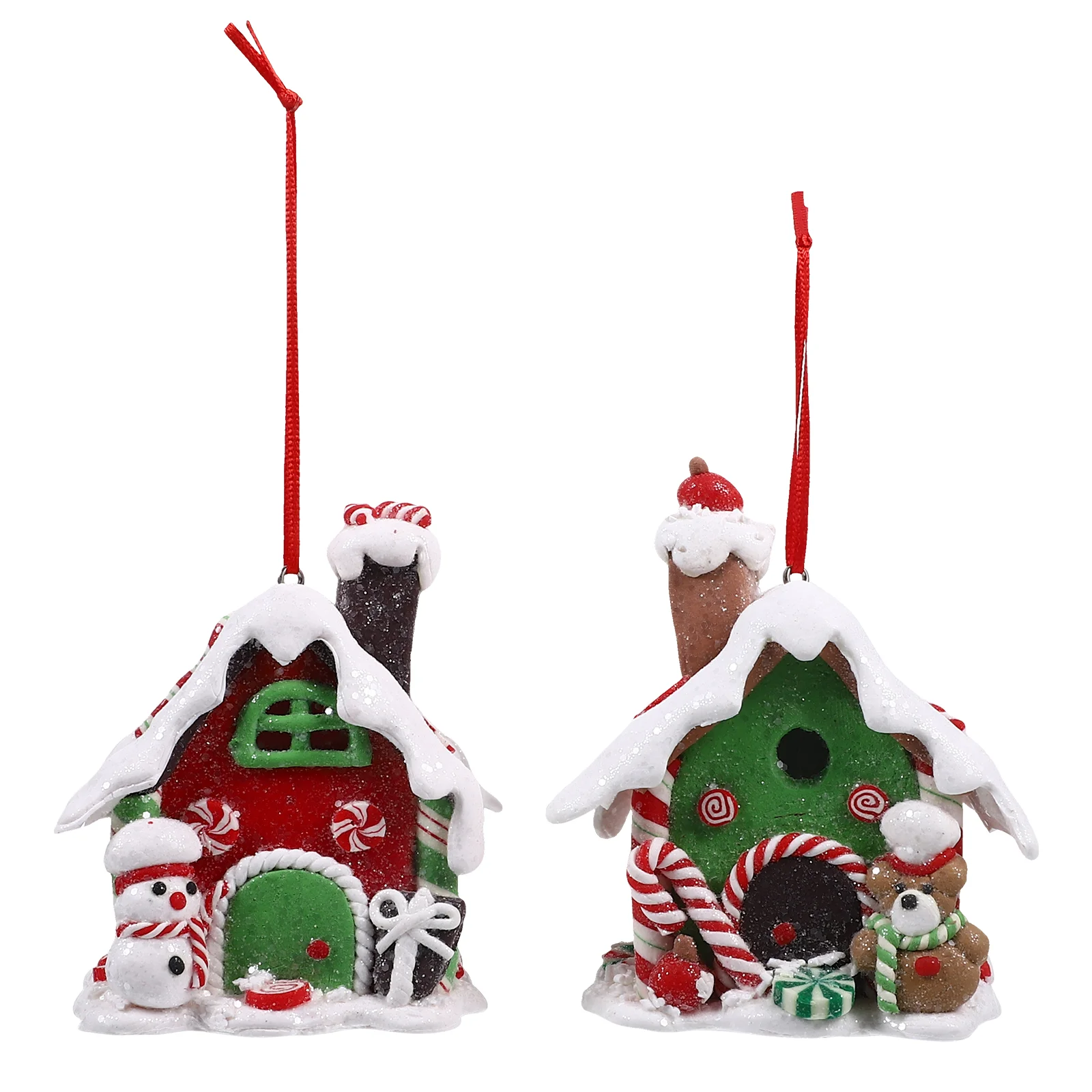 

Christmas Gingerbread House Decoration Home Tabletop Lighted Houses Small Ornaments Decorations