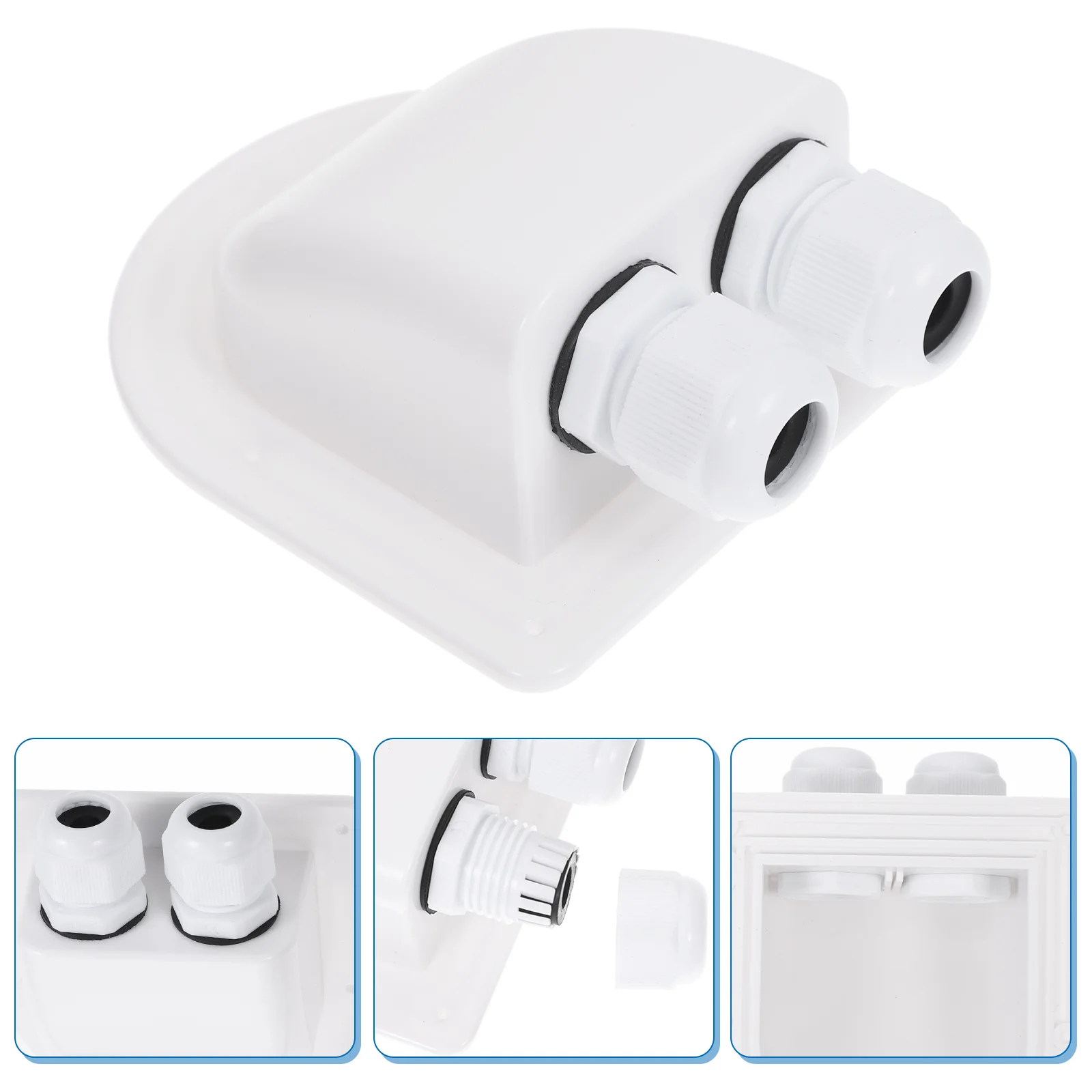 

Roof Wire Connector Box Dual Hole Cable Entry Trs Cables Gland Holder Rv Parts Electrical