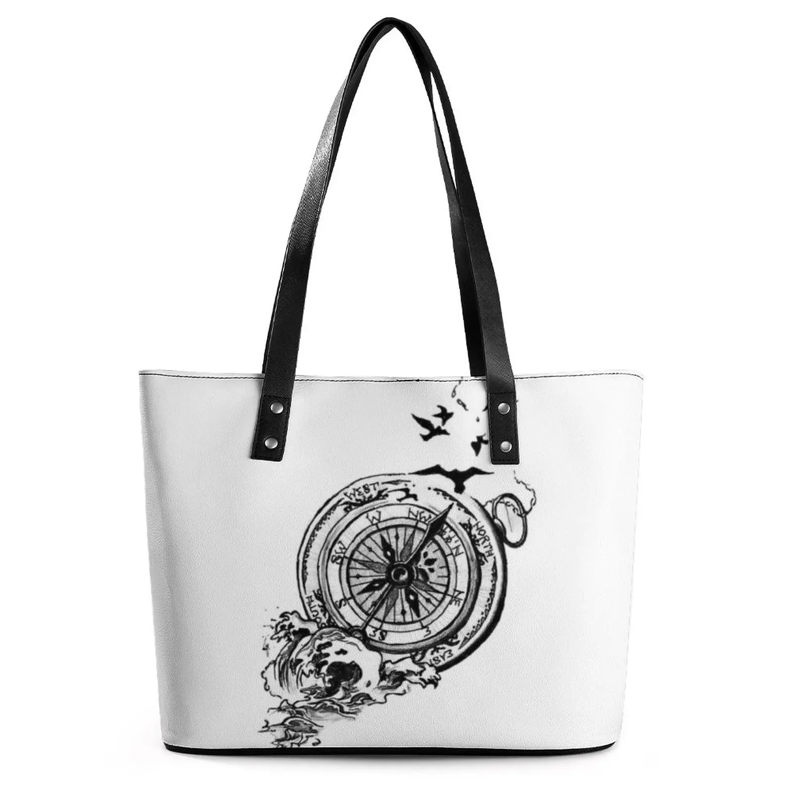 

Женская сумка-тоут с компасом и птичьей навигацией, Пляжная дизайнерская сумочка на ремне, Женская сумка для покупок