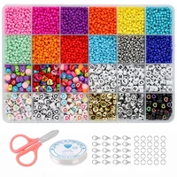 rainbow color beads for jewelry making accessories small seed beads kit for needlework diy women bracelet necklace craft beads
