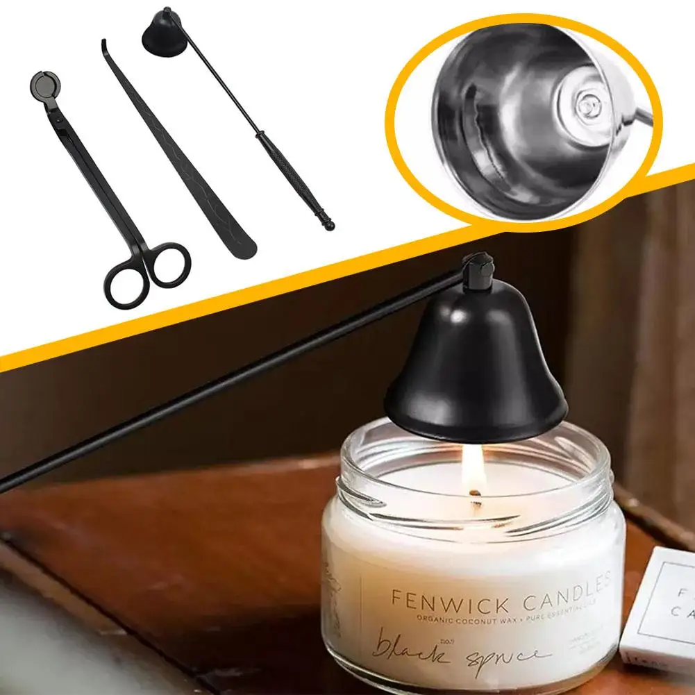 3Pcs/set Candle Snuffer Trimmer Hook Stainless Steel Luxury Scissors Wicks Holder Dipper Suppressor Tool Clippers - купить по