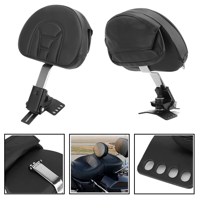 

Motorcycle Back Cushion Adjustable Plug-in Driver Backrest For Harley Touring Electra Road Street Glide Road King 1997-2022