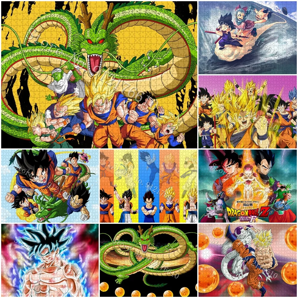 

Dragon Ball 300/500/1000Pcs Jigsaw Puzzles Son Goku Bulma Piccolo Anime Family Toys Adult Decompress Educational Paper Puzzles