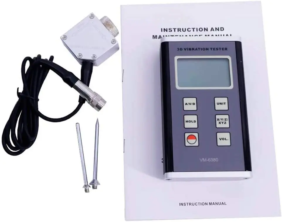 

VM-6380 3 Axis Piezoelectric Accelerometer Vibration Meter VM6380 3D Velocity Tester Vibrometer Gauge 10Hz~10kHz
