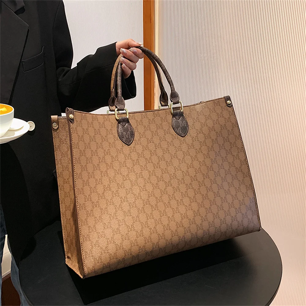 Quality Women Tote Bags Large Capacity Shopper Shoulder Bag Pure Color Wide Strap Soft PU Leather Female Handbags 2023