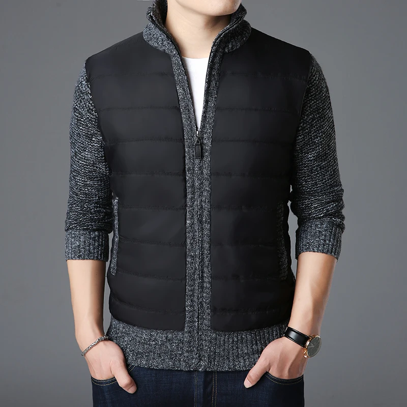 

Зимний модный плотный корейский Повседневный мужской стиль на молнии, новинка, мужские облегающие свитера, одежда, теплый кардиган, модель 2023 стандартного бренда