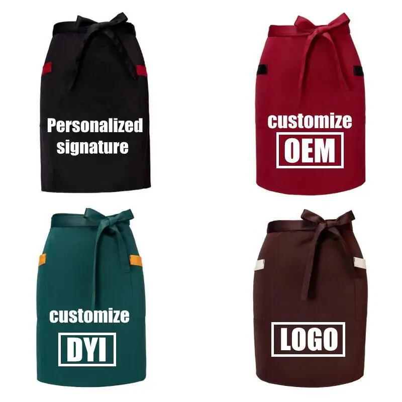 

Men's And Women's Kitchen Apron Waterproof Kitchen Accessories Can Be Customized Apron Logo Pattern Personalized Diy Waist Bib