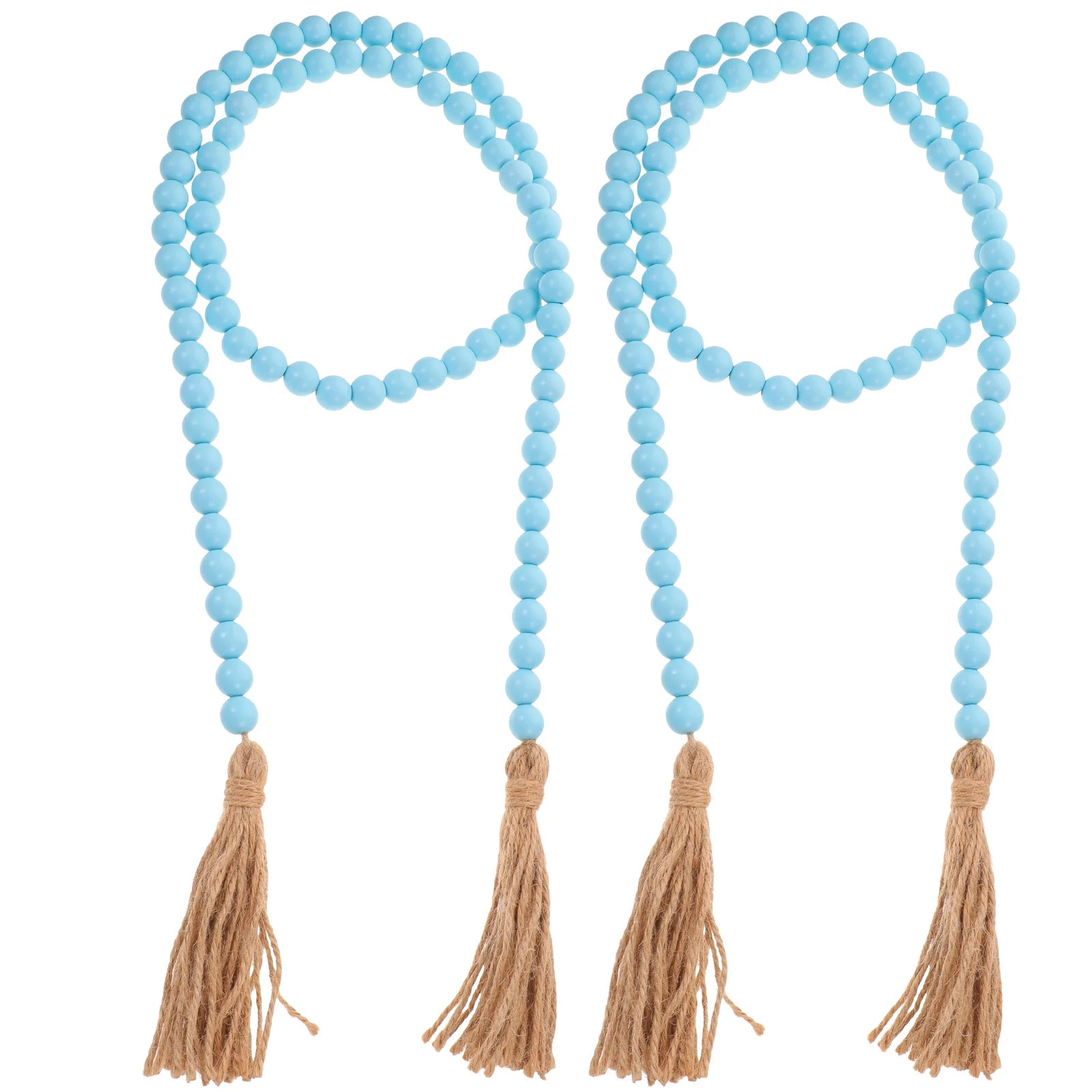

2 Pcs Rustic Home Decor Colorful Wooden Beads Hanging String Garland Tassel Festival Wall Beaded Pendant Child