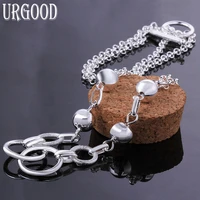 925 sterling silver circle bead chain bracelet for women party engagement wedding gift fashion jewelry