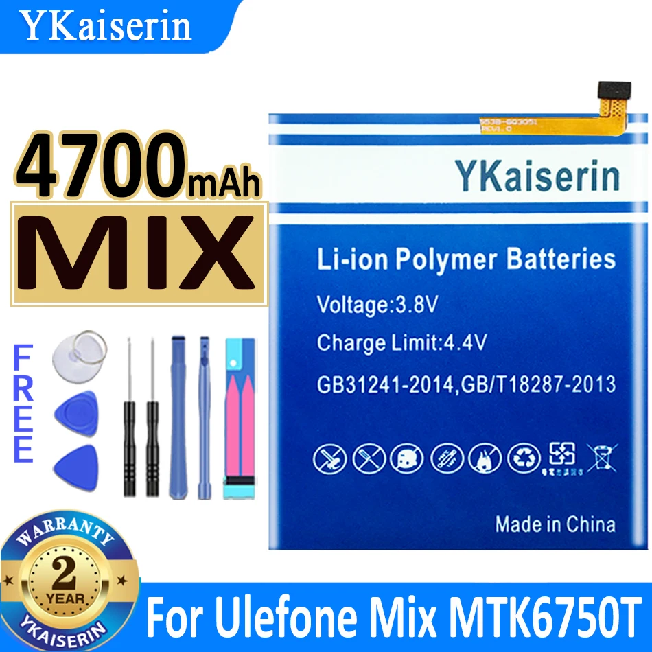 

4700mAh YKaiserin Battery for Ulefone Mix Batteries + Track Code Bateria