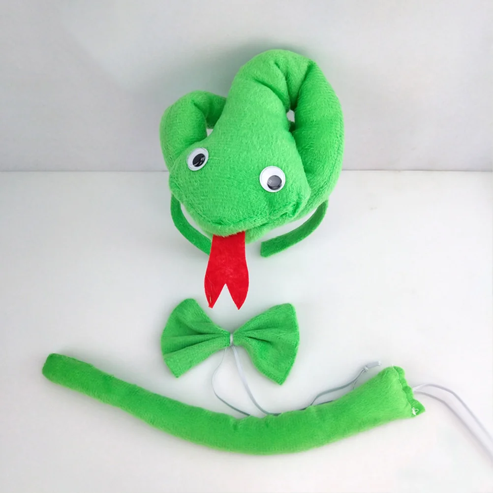 

4pcs Children Cartoon Costume Suit Headband Bow Tie Glovess and Tail Set Role Playing Animal Props Set Performance Props for
