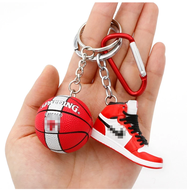 

Creative New Mini Basketball Shoes Stereoscopic Model Keychains Sneakers Enthusiast Souvenirs Keyring Car Backpack Pendant Gift