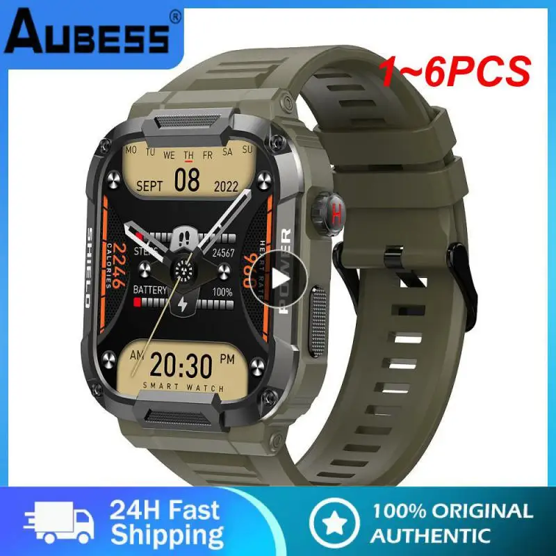 

1~6PCS New Full Touch Smart Watch Men For Android Blood Pressure Oxygen Fitness Watch 5 Atm Waterproof Military