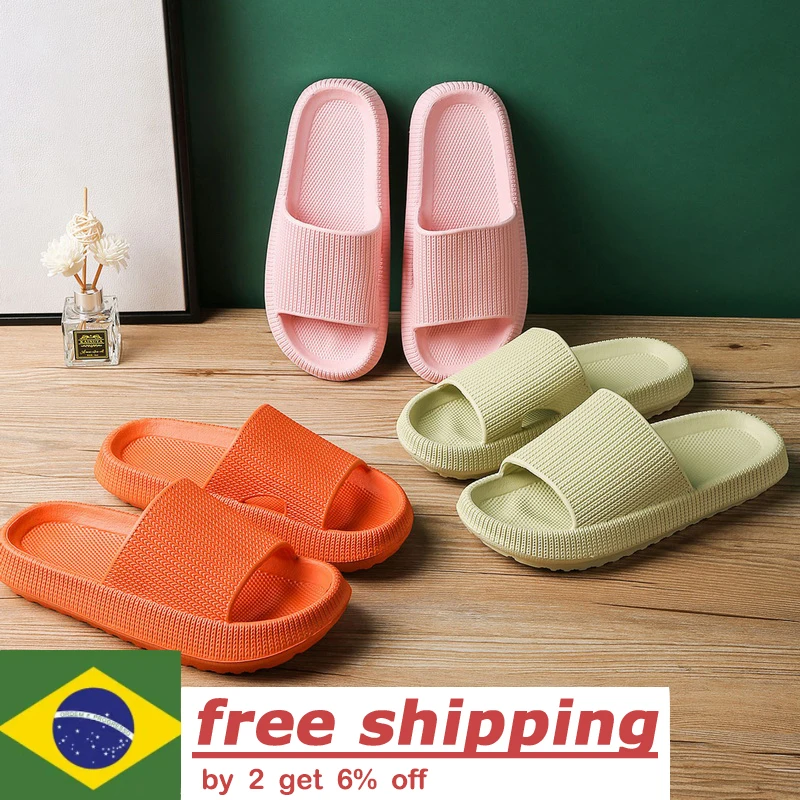 Thick Platform female Home Slippers Cloud Slides Non-slip Flip Flops Woman Sandals Women Fashion Soft Sole EVA Indoor Slippers