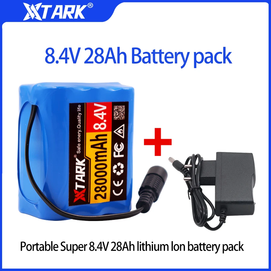 

New 8.4V 28000mAh 18650 Li-ion battery 7.4v 28Ah Li-ion rechargeable battery pack for bicycle lights or headlights