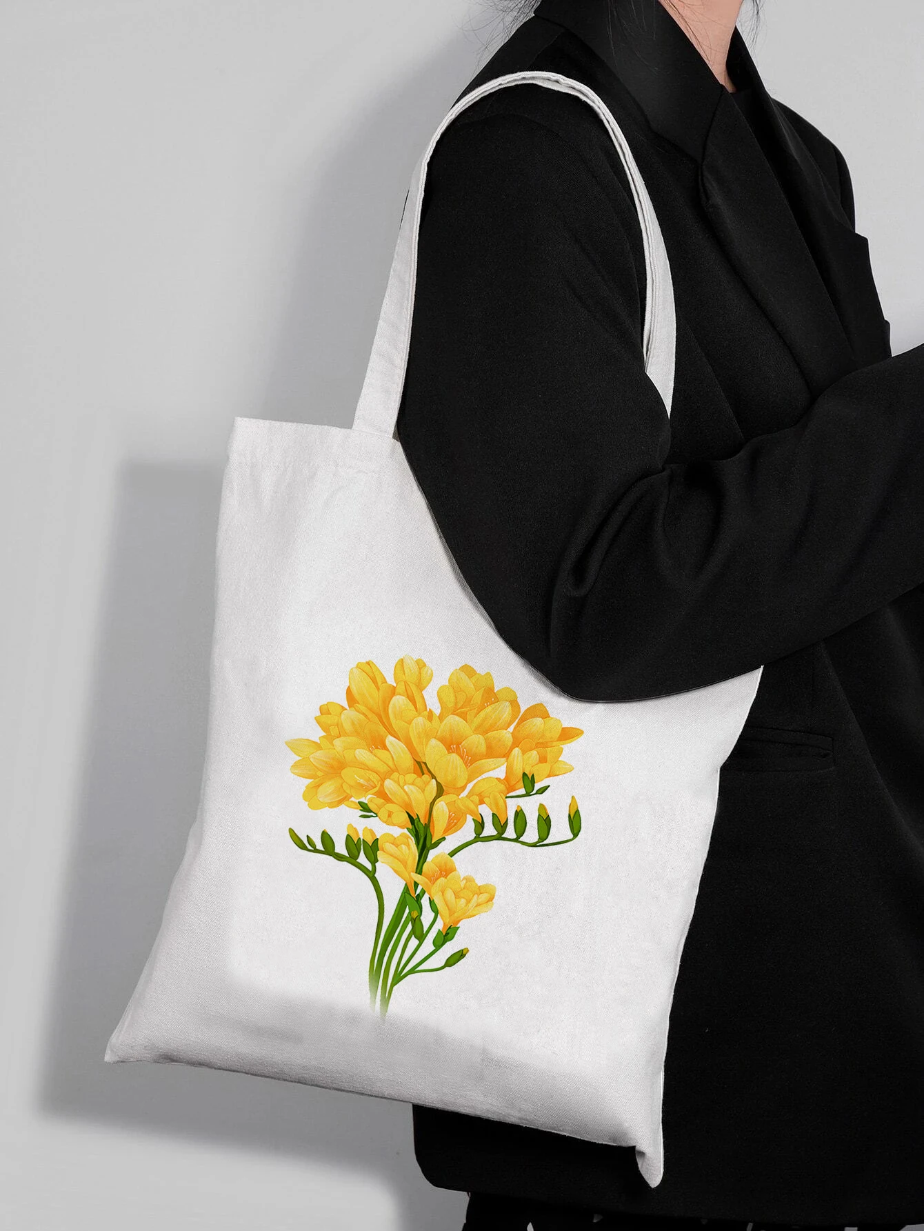 

Bouquet Shoulder Bag Canvas Bag Harajuku Shopper Bag Fashion Casual Summer Shoulder Bags Tote Shopper Bag Printed Totebag