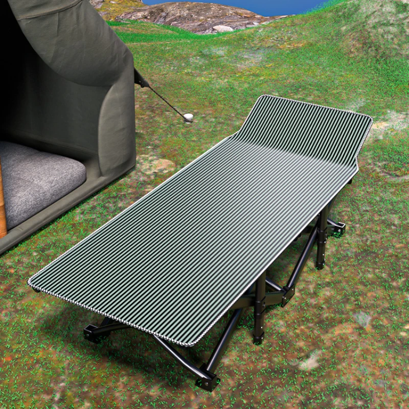 Cama Plegable ultraligera para acampar, Cama individual portátil para exteriores, compacta, reforzada,...