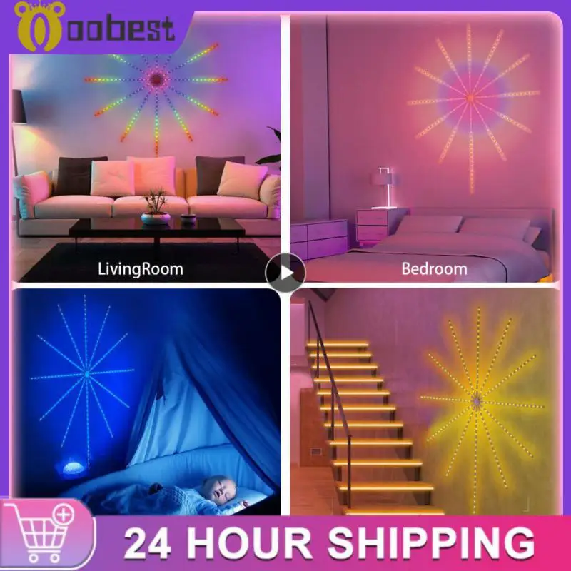 

2/3/5 шт. 6 Вт фейерверк медный провод освещение Интерактивная музыка управление через приложение фейерверк свет музыка функция водонепроницаемый умный дом 5 В