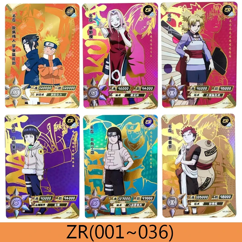 KAYOU Naruto ZR Cards Anime Figures Uzumaki Kushina Inuzuka Kiba Temari Tenten Nara Shikamaru Jiraiya Rare ZR Collection Cards