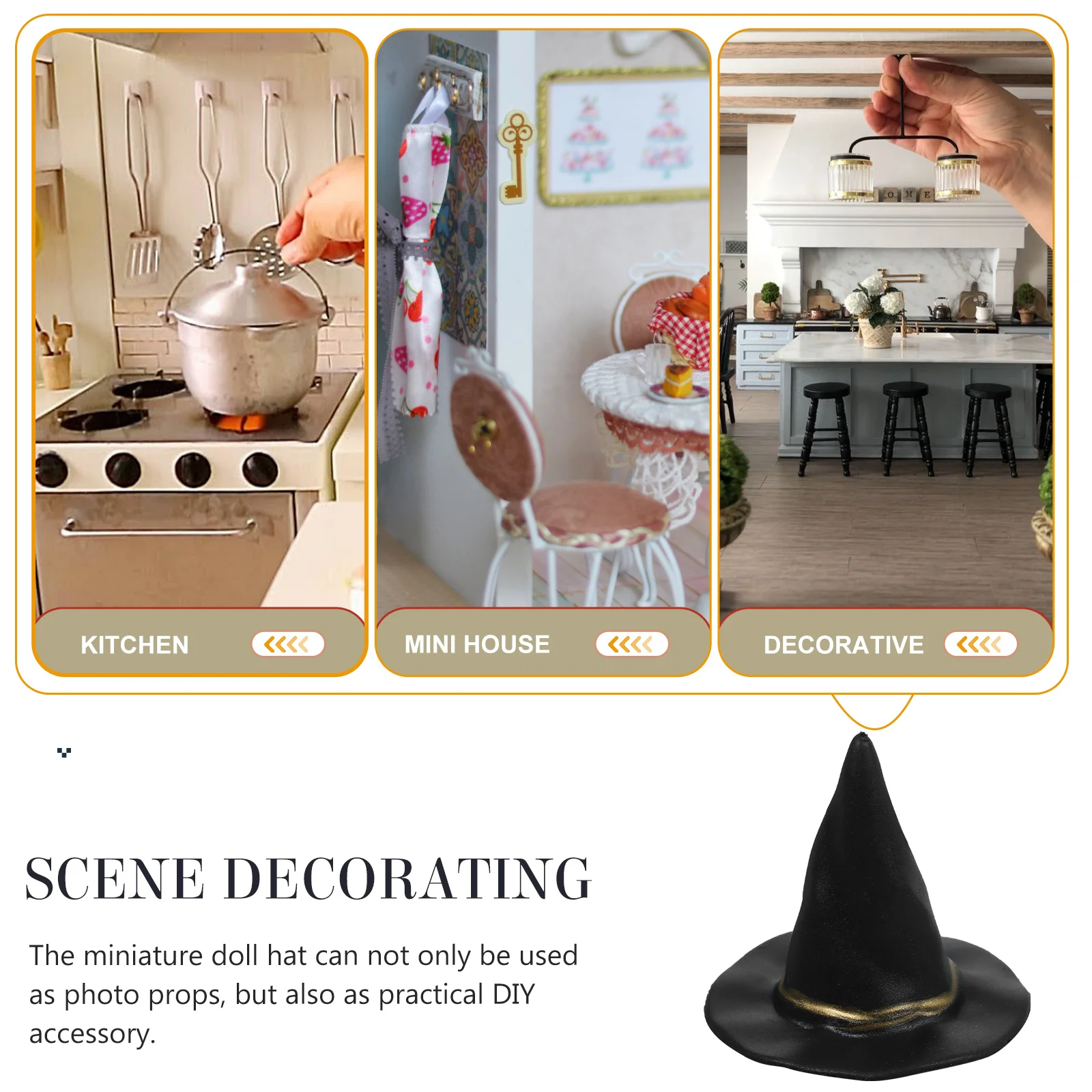 10 шт. украшения для Хэллоуина шляпа мини-домика миниатюрные шляпы ведьмы поделки