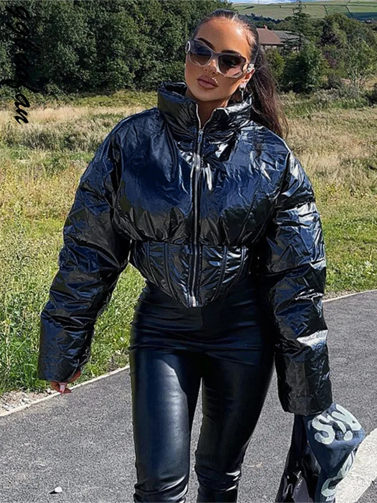 

Ggbaofan Fashion Winter Irregular Down Jackets For Women Warm Puffer Jacket Coat Fall Bubble Cropped Down Jackets Clothes