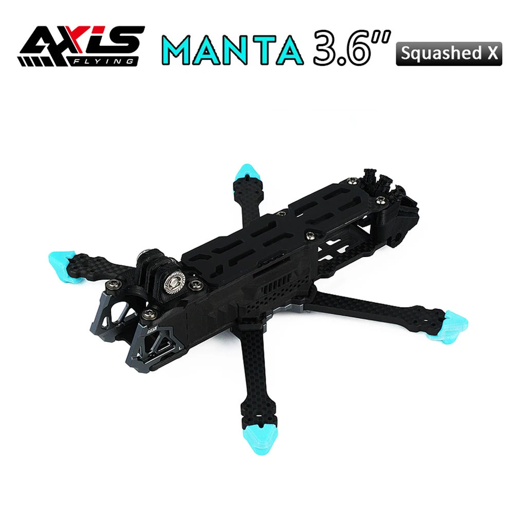 

Axisflying Manta 3,6 ''3,6 дюймов FPV рамка 162 мм Колесная база квадратная X с боковой пластиной фотоигрушки