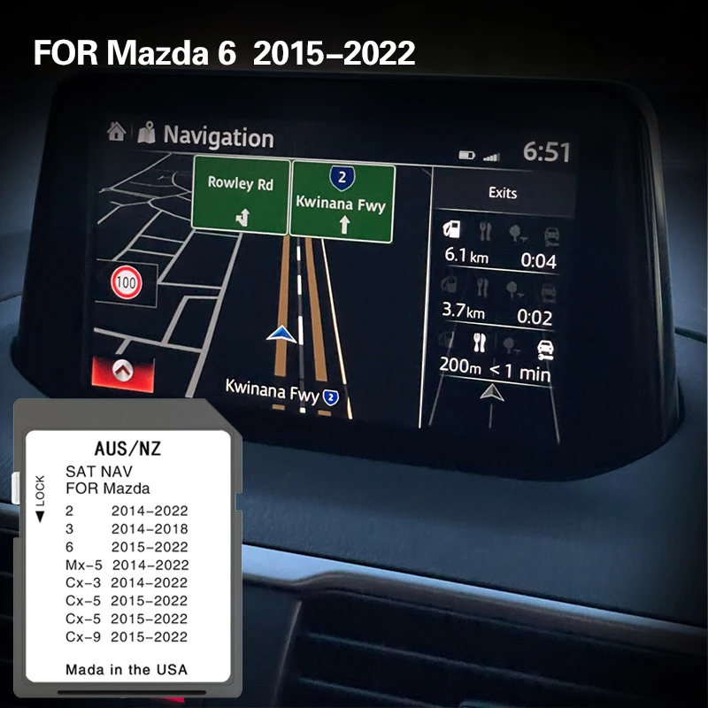 

Fit For Mazda 6 2015-2022 16GB AUS/NZ 57775100 Navi GPS Map SD Card