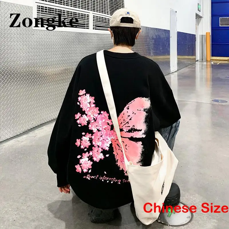 

Свитшот Zongke мужской с принтом, уличная одежда, Модный свитшот в Корейском стиле, в стиле Харадзюку, хип-хоп, китайский Размер 5XL, осень 2022