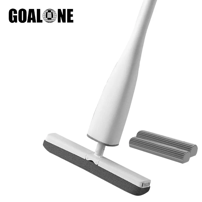 

NEW Squeeze Mop with PVA Sponge Mop Heads Automatic Self Wringing Roller for Hands-Free Sponge Mop for Floor Cleaning Tools