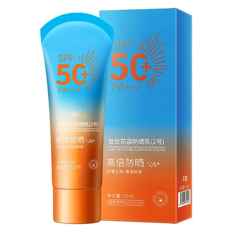 

Солнцезащитный крем, стойкий и водонепроницаемый крем SPF50 + PA +++ от солнца, нежирный крем для лица и тела, солнцезащитный лосьон для женщин
