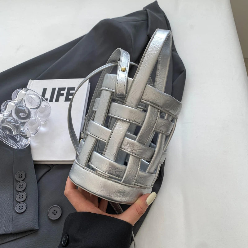 Brand Woven Bucket Bags for Women High Quality Leather Shoulder Bag Cute Purse and Handbag Designer Crossbody Bag Luxury Satchel