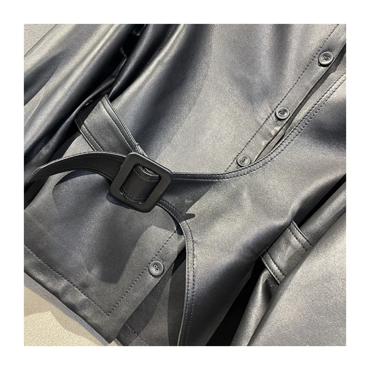 2023 Spring Autumn Brand New Designer Women's High Quality Sheepskin Genuine-Leather Jackets Hot Chic Leather Coat C551