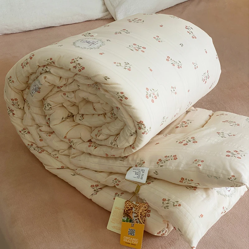 2025 хлопковое наполнитель осенне-зимнее односпальное одеяло стеганое для теплого