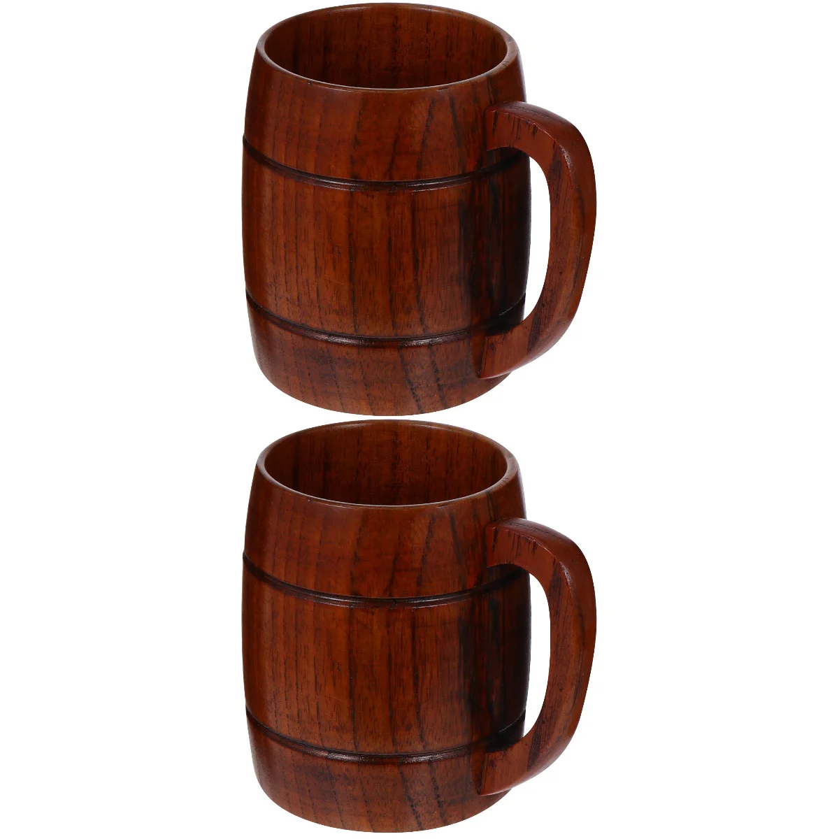 

Cup Wooden Drinking Mug Water Wood Coffee Cups Beer Cocktail Camping Container Handle Retro Glasses Tea Restaurant Natural Chic