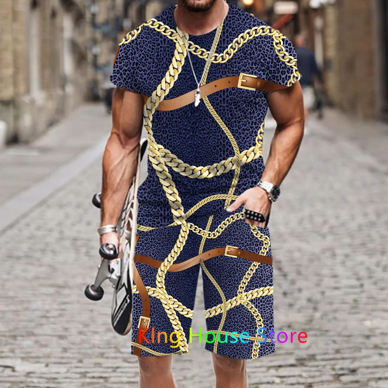 Men Luxury Clothes Set Tracksuit 2 Piece Set 3D Print Outfit Jogging Set Fashion Trend Streetwear Casual Male Sportwear Suits