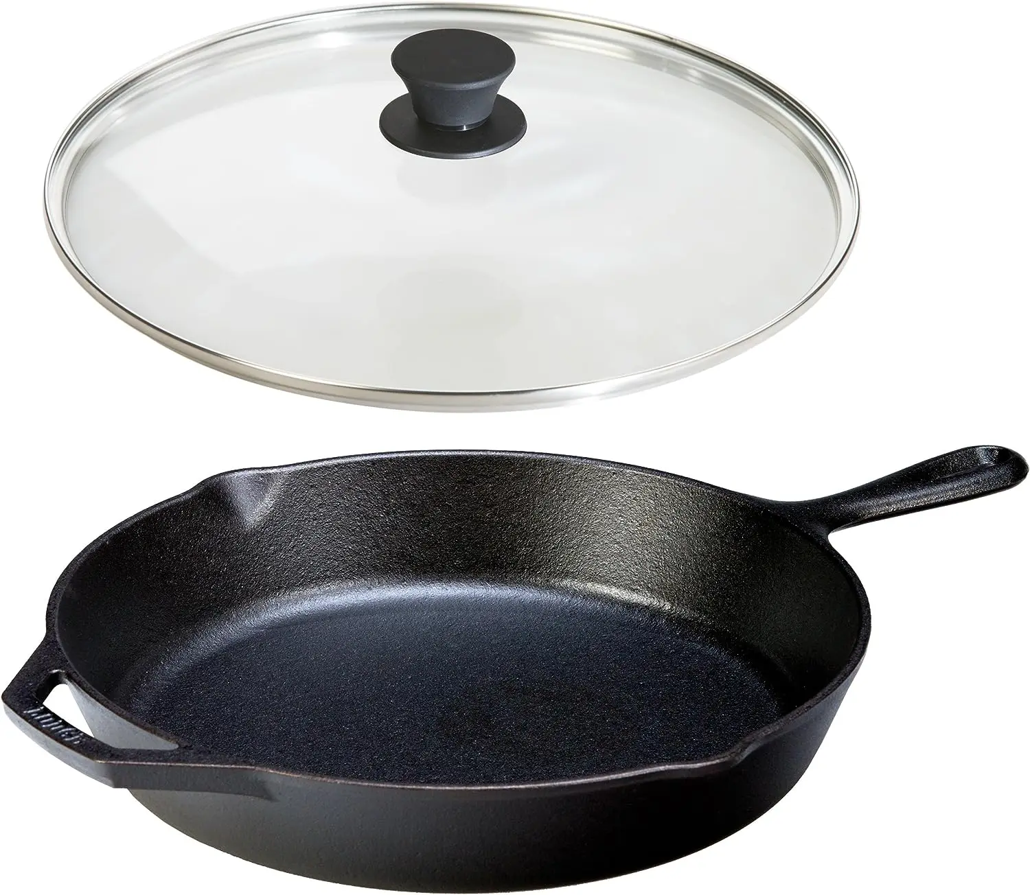 

Cast Iron Skillet with Tempered Glass Lid (12 Inch) - Medium Cast Iron Frying Pan With Lid Set