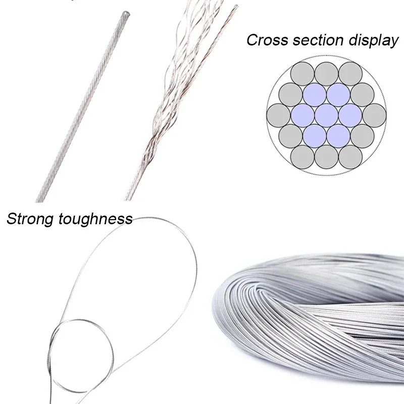 5/10 шт. трос из нержавеющей стали для ручного тормоза 2 м