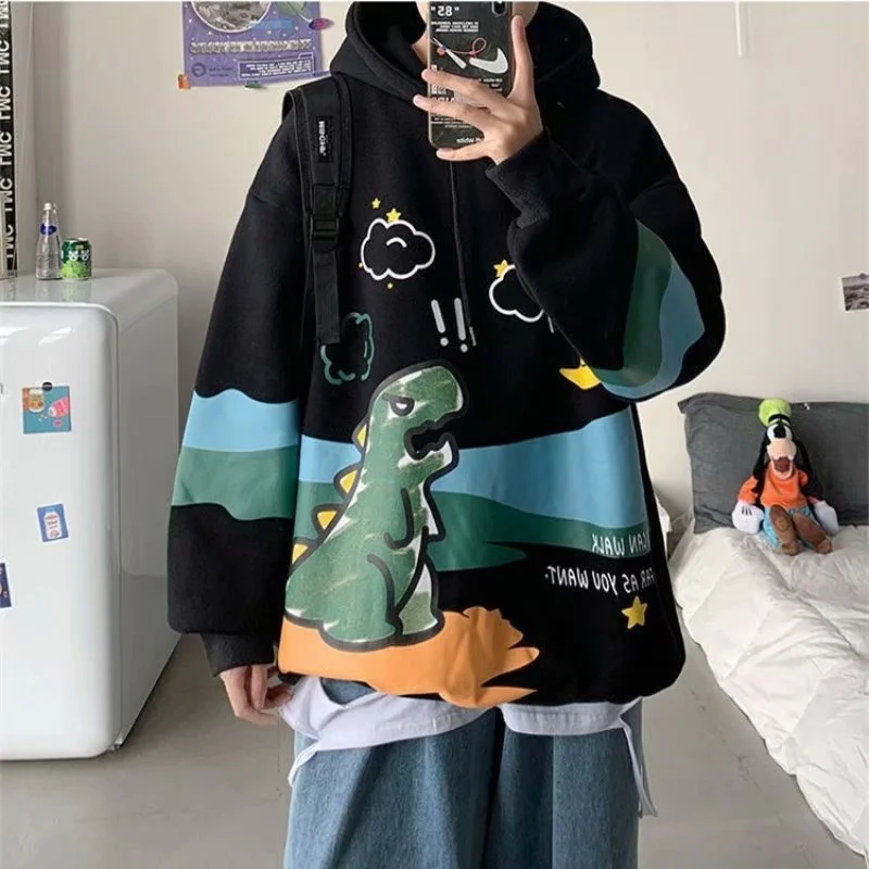 

Autumn and winter new plush Sweater Hoodie men's loose and versatile couple's coat fashion clothes