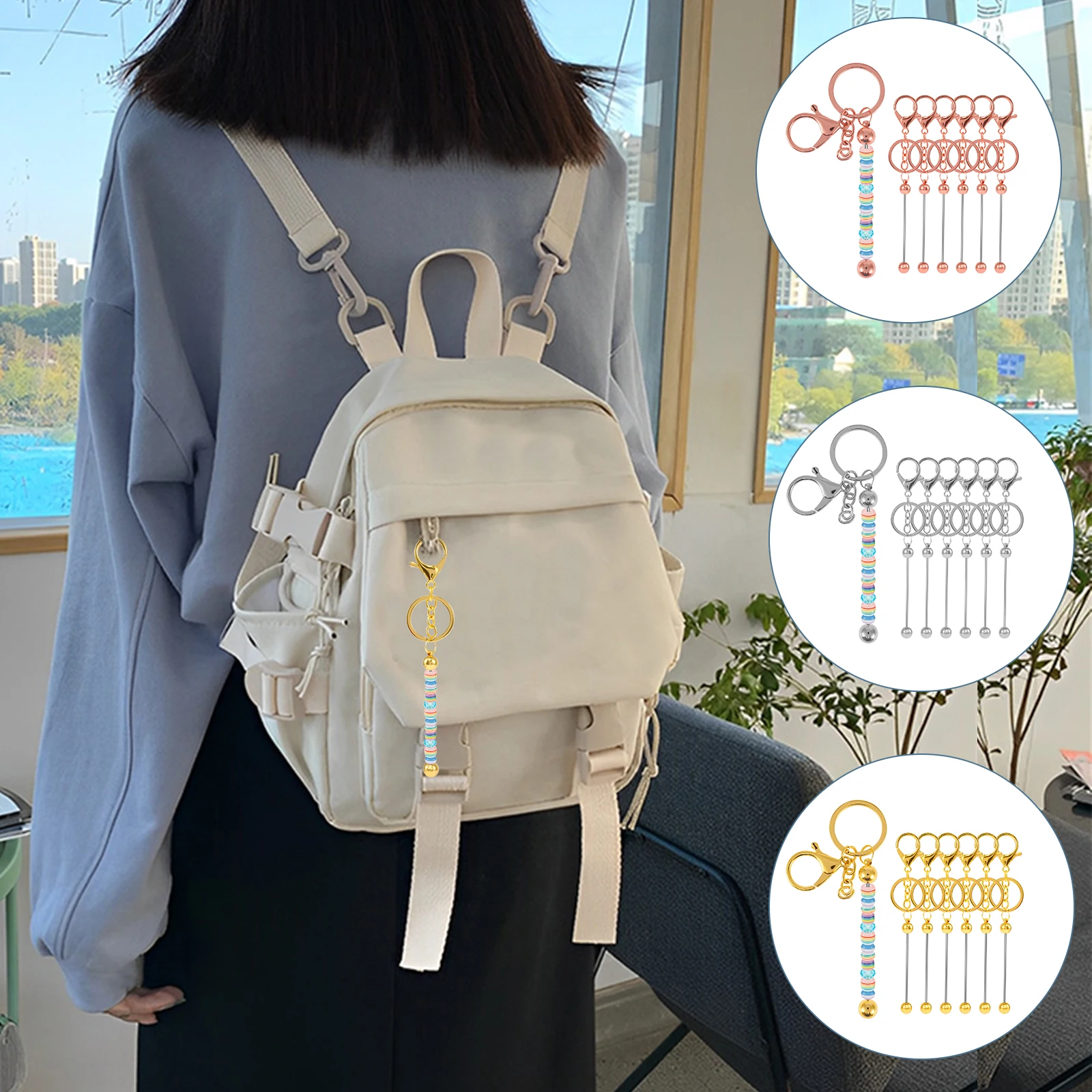 

Новинка, 6 шт. брелоков с бисером для бусин, металлический брелок с бисером, сверхмощный брелок с бусинами для рукоделия, брелок с бусинами