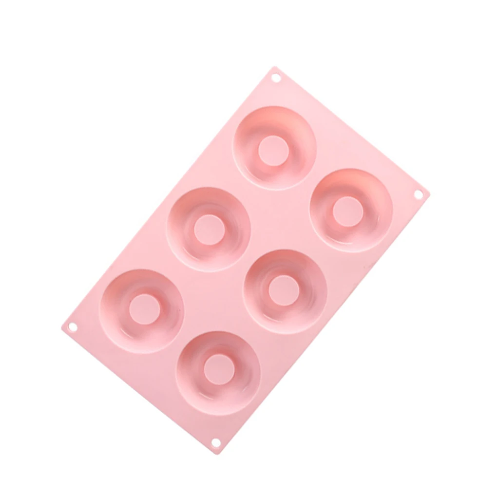 

6-полостная силиконовая форма в виде пончика, форма для выпечки тортов, антипригарный инструмент для пончиков, кухонная форма для жарки маффинов, форма для бара, дома