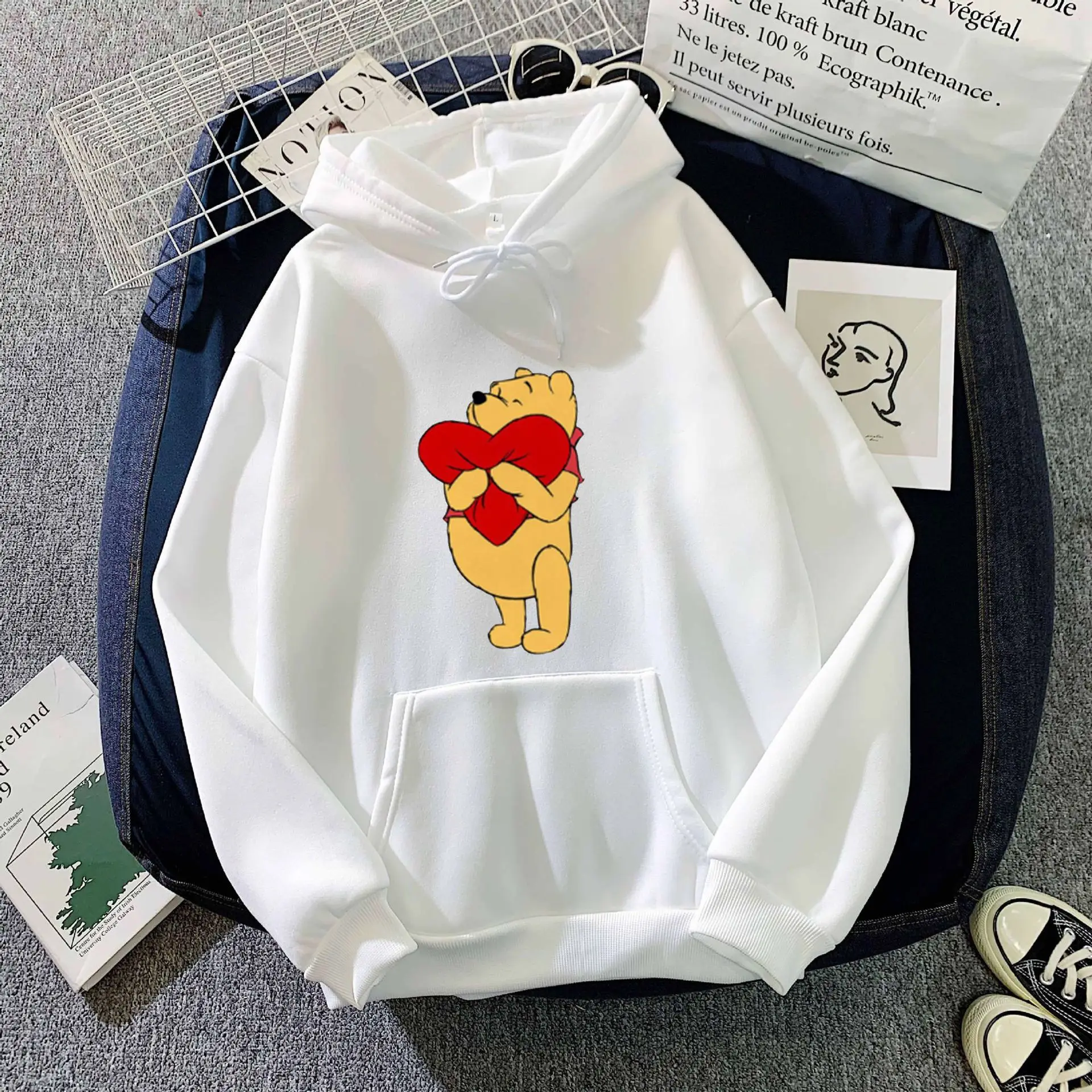 

Kawaii Bear Winnie The Pooh Disney Cartoon Hoodies Women Harajuku Cute Anime Y2K Graphic Streetwear Sweatshirt 90s Hoody Female